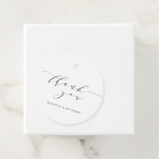 エレガントクラシック白アールデコ結婚ありがとう フェイバータグ (インサイチュ)