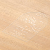 エレガントクラシック白オンラ澄んク結婚ズ アクリル招待状 (レイダウン)