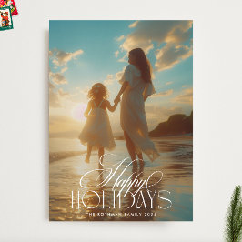 エレガントクラシック白クリスマス書道写真 シーズンカード