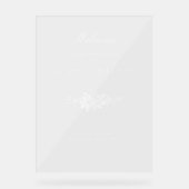 エレガントクラシック白フローラ歓迎 アクリルサイン (正面)