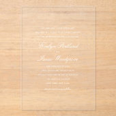 エレガントクラシック白結婚文字 アクリル招待状 (正面)