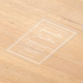 エレガントクラシック白結婚書 アクリル招待状 (レイダウン)