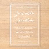 エレガントクラシック白結婚書 アクリル招待状 (正面)