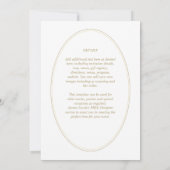 エレガントクラシック白金ゴールドモノクロ結婚ズ 招待状 (裏面)