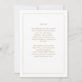 エレガントクラシック白金ゴールドモノワ結婚ーのInvi 招待状 (裏面)