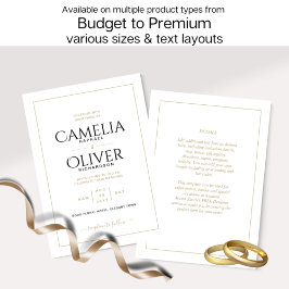 エレガントクラシック白金ゴールドモノワ結婚ーのInvi 招待状