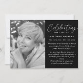 エレガントクラシック白黒お祝い 招待状 (正面)