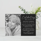 エレガントクラシック白黒お祝い 招待状 (スタンド正面)