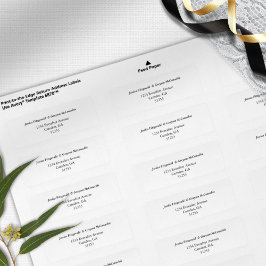 エレガントクラシック白黒のアド結婚レス ラベル