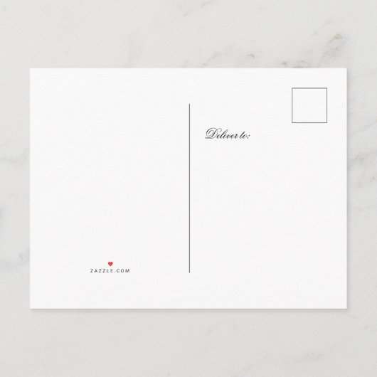 エレガントクラシック白黒スクリプト日付の保存 案内ポストカード (裏面)