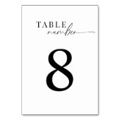 エレガントクラシック白黒スクリプ結婚ト テーブルナンバー (裏面)