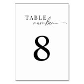 エレガントクラシック白黒スクリプ結婚ト テーブルナンバー (正面)