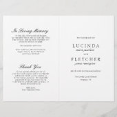 エレガントクラシック白黒フォーマル結婚式 プログラム (正面)