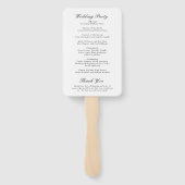 エレガントクラシック白黒フォーマル結婚式 プログラム ハンドファン (裏面)