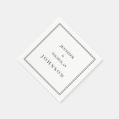 エレガントクラシック白黒結婚の スタンダードカクテルナプキン (角)