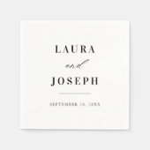 エレガントクラシック白黒結婚ズ スタンダードカクテルナプキン (正面)