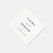 エレガントクラシック白黒結婚ズ スタンダードカクテルナプキン (角)