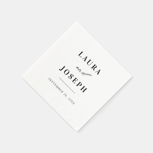 エレガントクラシック白黒結婚ズ スタンダードカクテルナプキン (角)