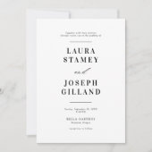 エレガントクラシック白黒結婚ズ 招待状 (正面)