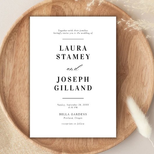 エレガントクラシック白黒結婚ズ 招待状