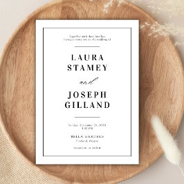 エレガントクラシック白黒結婚ズ 招待状