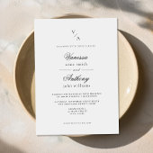 エレガントクラシック白黒結婚ズ 招待状