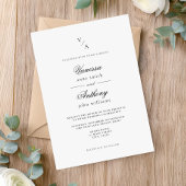 エレガントクラシック白黒結婚ズ 招待状