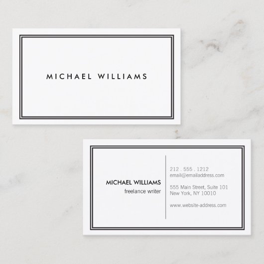 エレガントクラシック白 名刺 (正面/裏面)