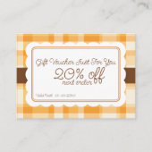 エレガントクラシック秋の格子模様ギフト 割引カード (正面)