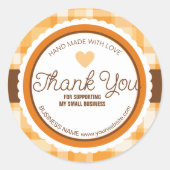 エレガントクラシック秋の格子模様 ラウンドシール (正面)