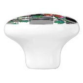 エレガントクラシック紅水色フローラ白黒 セラミックノブ (側面)