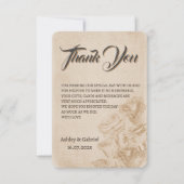 エレガントクラシック素朴フローラ結婚お礼1 サンキューカード (正面)