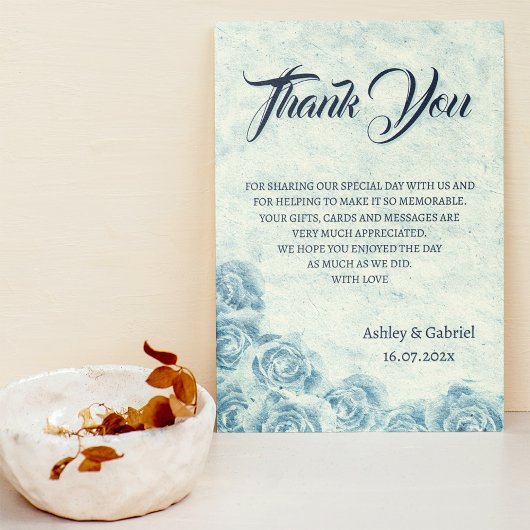 エレガントクラシック素朴フローラ結婚お礼2 サンキューカード