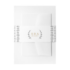 エレガントクラシック素朴ヴィンテージ結婚式モノグラム 招待状ベリーバンド