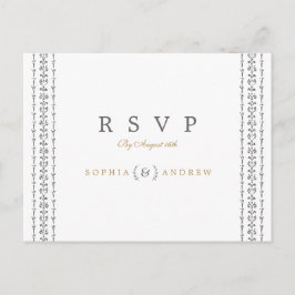エレガントクラシック素朴ヴィンテージ結婚式RSVP インビテーションポストカード