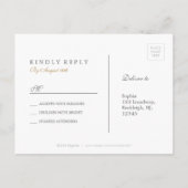 エレガントクラシック素朴ヴィンテージ結婚式RSVP インビテーションポストカード (裏面)