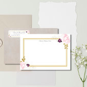 エレガントクラシック素朴金ゴールドフ結婚レームのカップル ノートカード