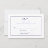 エレガントクラシック紫ホワイト結婚ズ 出欠カード (正面)