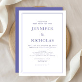 エレガントクラシック紫ホワイト結婚ズ 招待状