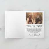 エレガントクラシック結婚の写真の日付 サンキューカード (内部)
