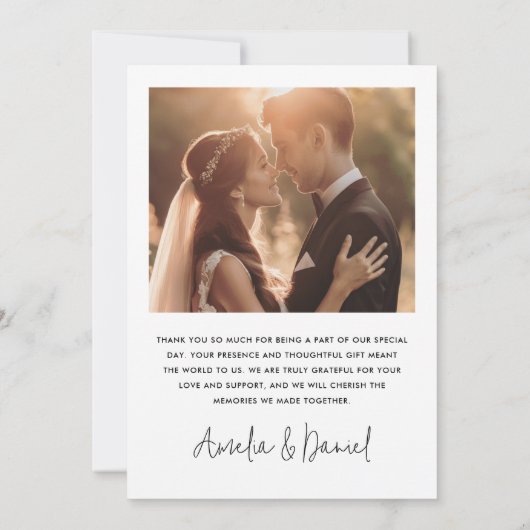 エレガントクラシック結婚の写真 サンキューカード (裏面)