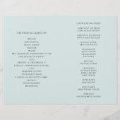 エレガントクラシック結婚の。青いプログラムを折り曲げ (裏面)