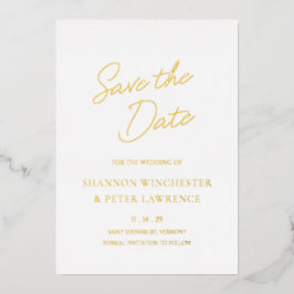 エレガントクラシック結婚式の日付の保存 箔招待状