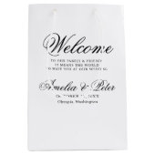 エレガントクラシック結婚歓迎 ミディアムペーパーバッグ (正面)