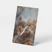 エレガントクラシック結婚表の番号記号テンプレート 台座サイン (正面)