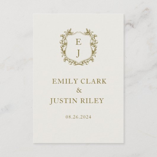 エレガントクラシック結婚金ゴールドのQRコード詳細 エンクロージャーカード (裏面)