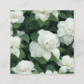 エレガントクラシック緑の白花模様QRコード エンクロージャーカード (裏面)