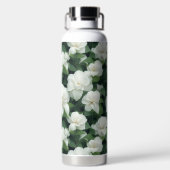 エレガントクラシック緑植物白フローラ ウォーターボトル (背面)