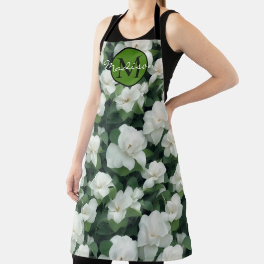 エレガントクラシック緑植物白フローラ エプロン (インサイチュ)