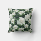 エレガントクラシック緑植物白フローラ クッション (裏面)